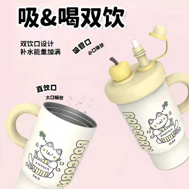 Steel Tumbler - 800ml Dual Drinking Lids, 12-Hour Heat Retention