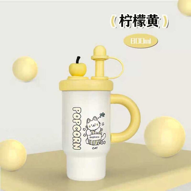 Steel Tumbler - 800ml Dual Drinking Lids, 12-Hour Heat Retention