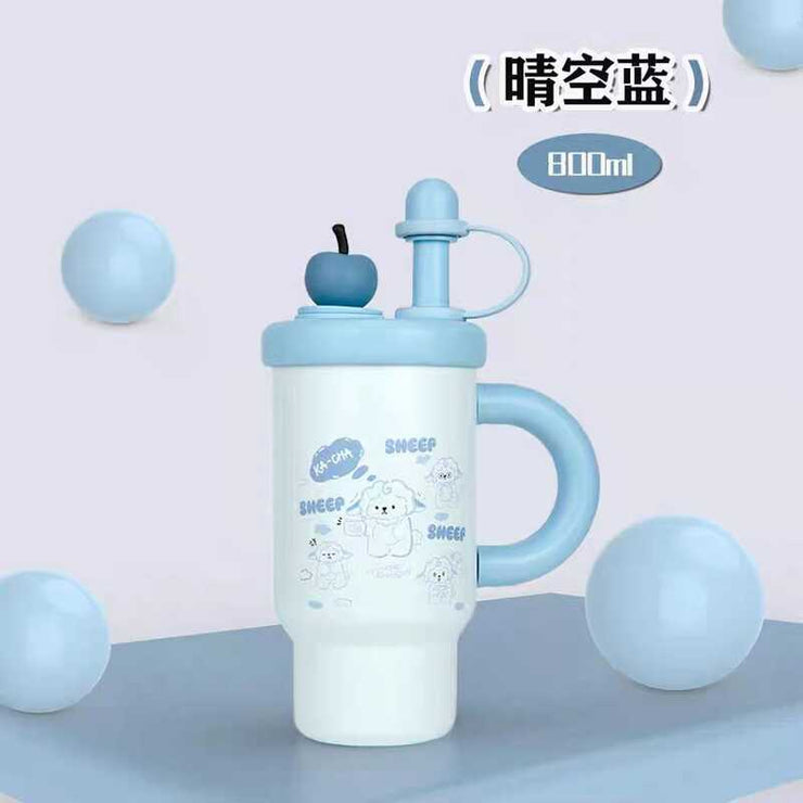 Steel Tumbler - 800ml Dual Drinking Lids, 12-Hour Heat Retention