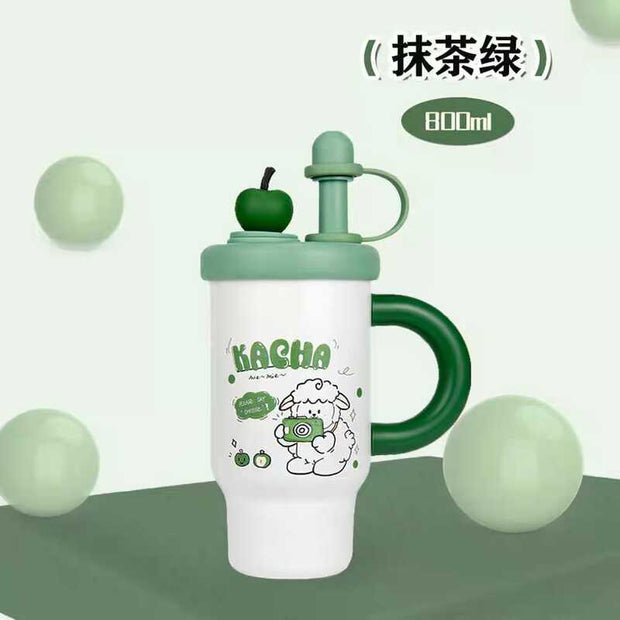 Steel Tumbler - 800ml Dual Drinking Lids, 12-Hour Heat Retention