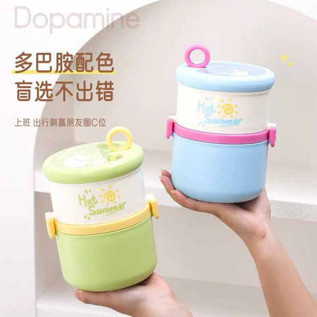 Double-Layer Steel Lunch Box - 1280ml Large Capacity