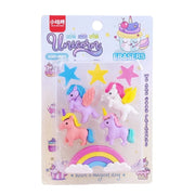 Colorful Cartoon Unicorn Rainbow Pentagram Erasers