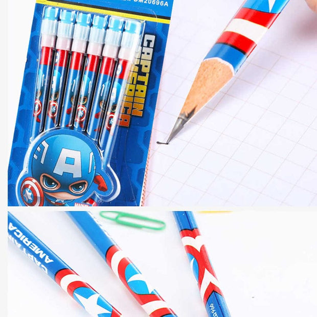 Avengers 12pcs Pencil Set with Eraser, Sharpener, and Finger Grips