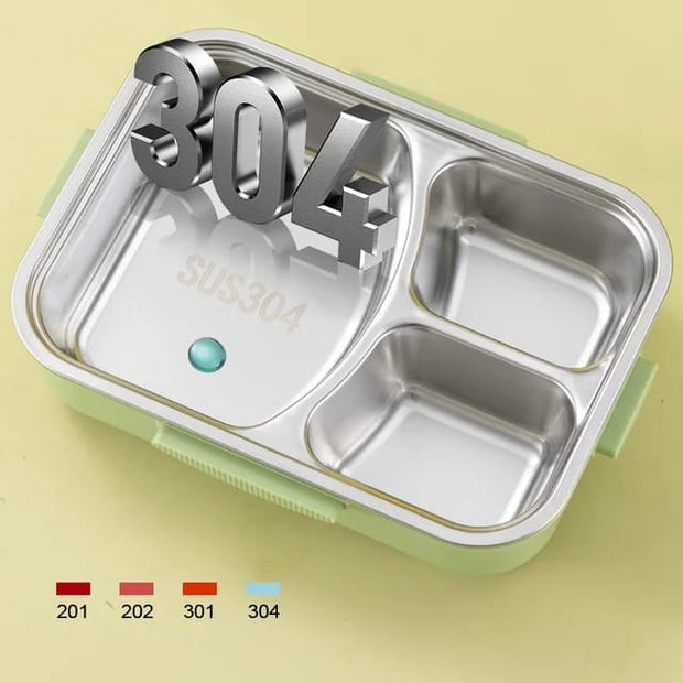 Stainless Steel Double-Layered Partitioned Lunch Box