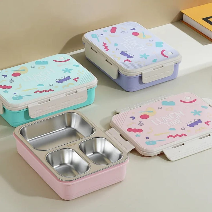 Stainless Steel 2 & 3  Compartment Hot & Cool Leak-Proof Bento Lunch Box