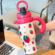 "Keep Happy" 800ml Tumbler with Dual Lid