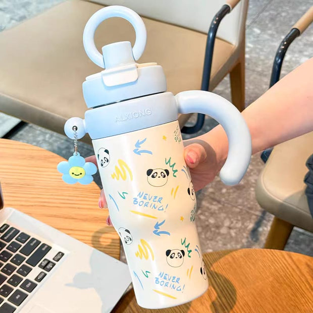 "Keep Happy" 800ml Tumbler with Dual Lid
