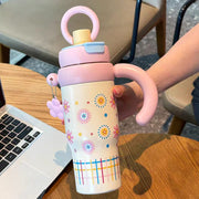 "Keep Happy" 800ml Tumbler with Dual Lid