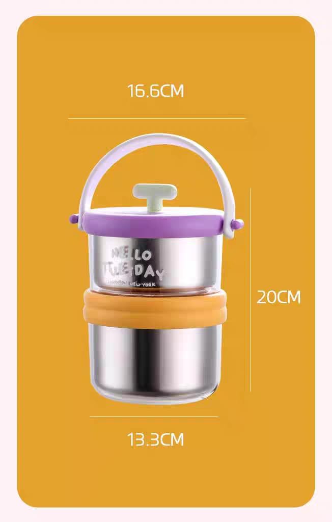 Double-Decker Stainless Steel Lunch Box