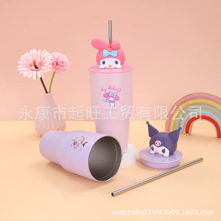 Sanrio Character Stainless Steel Tumblers - Hello Kitty, Kuromi & Cinnamoroll Collection
