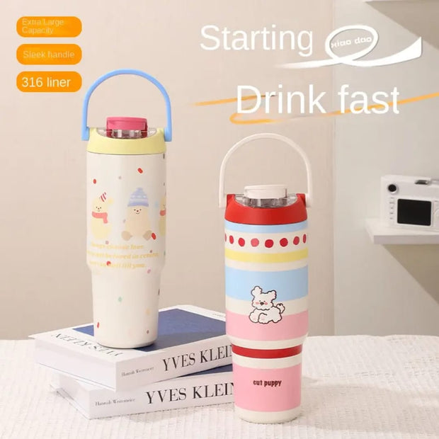 Dreamer Studio 900ml 316 Stainless Steel Tumbler - Inspirational Quote Design | 8hr+ Heat Retention & Leakproof