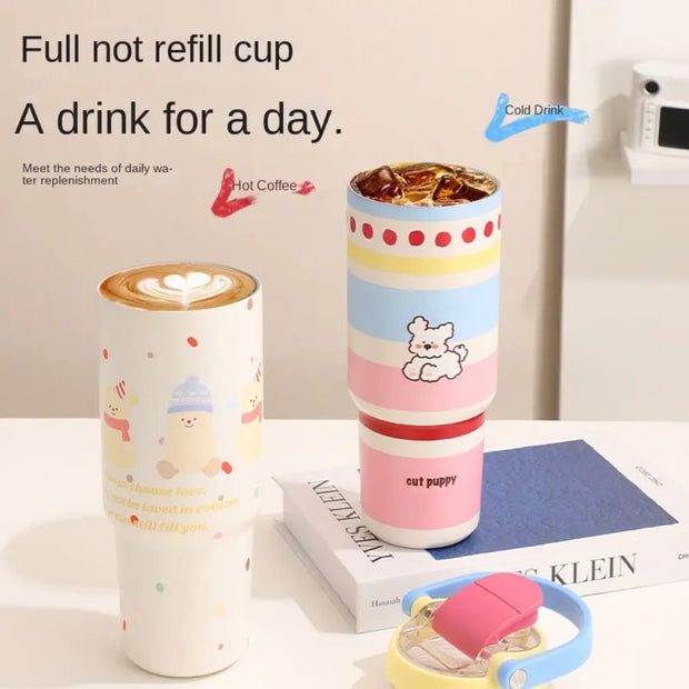 Dreamer Studio 900ml 316 Stainless Steel Tumbler - Inspirational Quote Design | 8hr+ Heat Retention & Leakproof