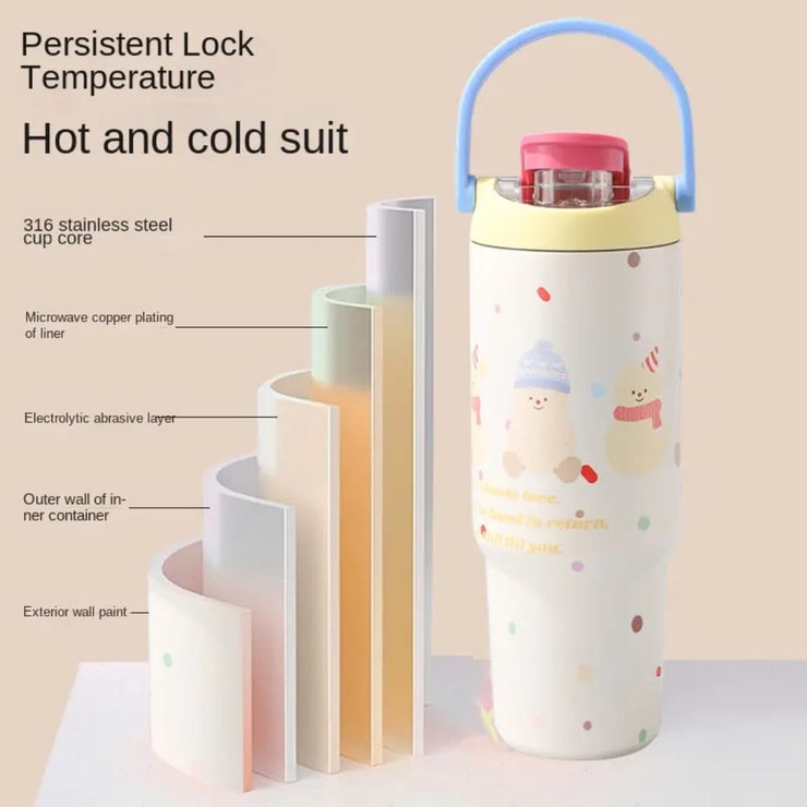 Dreamer Studio 900ml 316 Stainless Steel Tumbler - Inspirational Quote Design | 8hr+ Heat Retention & Leakproof