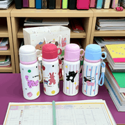 "A Wish!" Rabbit-Themed 550ml 316 Steel Water Bottle with Cup - Elegant & Eco-Friendly Hydration