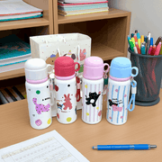 "A Wish!" Rabbit-Themed 550ml 316 Steel Water Bottle with Cup - Elegant & Eco-Friendly Hydration